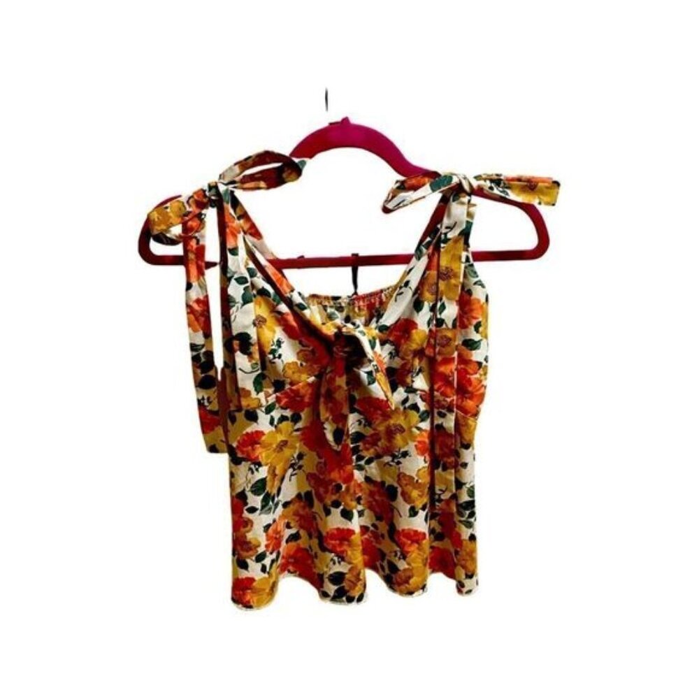 Top Size Small Floral Mermaid-Style Tie Shoulder